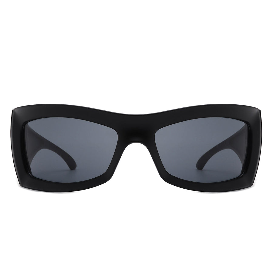 Skytalon Retro Square Chunky Wrap-Around Sunglasses- 6 Colors