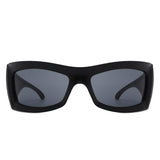 Skytalon Retro Square Chunky Wrap-Around Sunglasses- 6 Colors