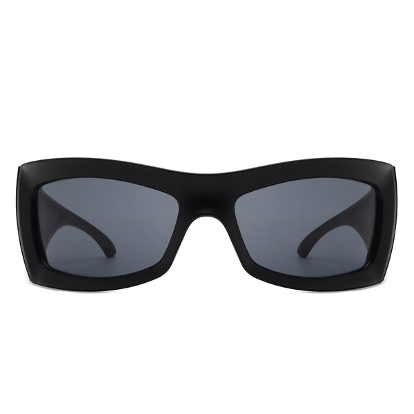 Skytalon - Retro Square Chunky Wrap Around Sunglasses