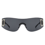 Havoc Rimless Rectangle Sleek Wrap-Around Sunglasses- 6 Colors