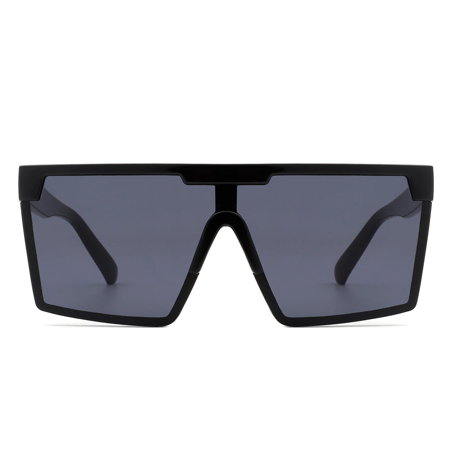 Vitalize - Oversize Retro Square Flat Top Tinted Fashion Women Sunglasses