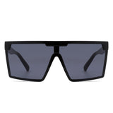 Vitalize - Oversize Retro Square Flat Top Tinted Fashion Women Sunglasses