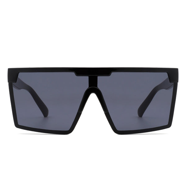Vitalize - Oversize Retro Square Flat Top Tinted Fashion Women Sunglasses
