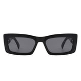 Illumyne - Retro Narrow Rectangle Flat Top Slim Sunglasses- 6 Colors