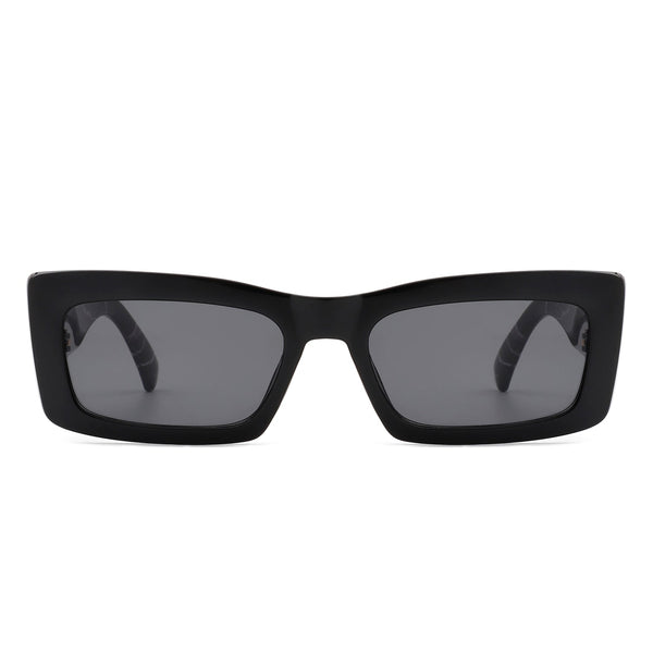 Illumyne - Retro Narrow Rectangle Flat Top Slim Fashion Sunglasses