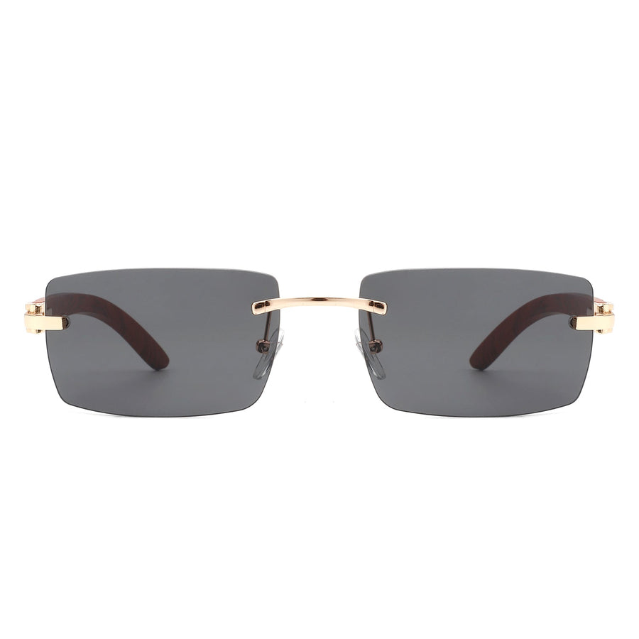 Oceanize - Rectangle Rimless Retro Frameless Fashion Tinted Sunglasses