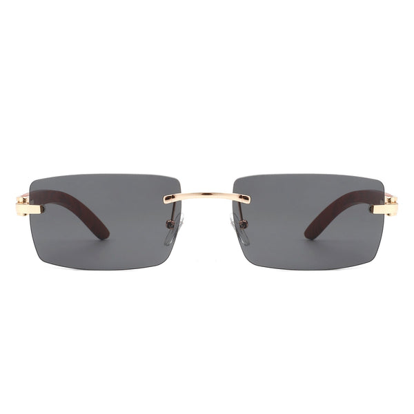 Oceanize - Rectangle Rimless Retro Frameless Fashion Tinted Sunglasses