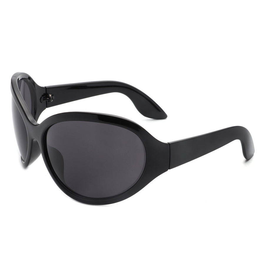 Quinlan - Oversized Round Wrap-Around Sunglasses- 6 Colors