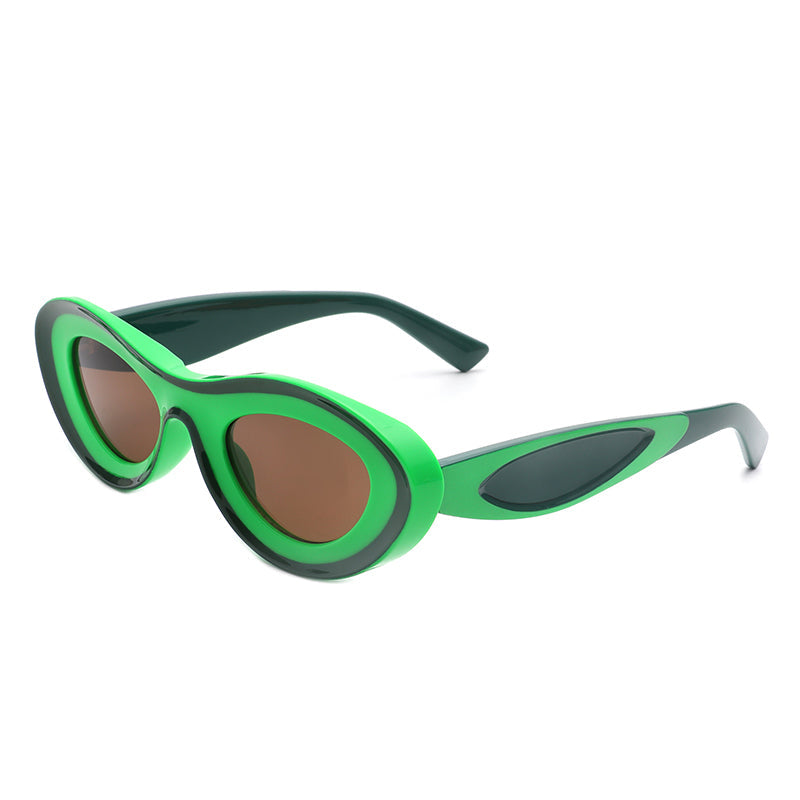 Alba Oval Retro Round Tinted Fashion Sunglasses- 6 Colors