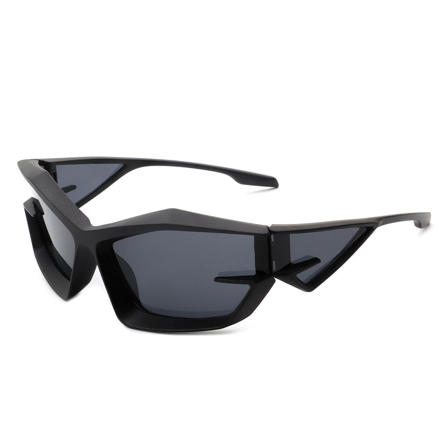 Pollich Futuristic Rectangle Geometric Chunky Square Sunglasses- 6 Colors