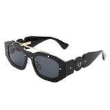 Xanadusk Geometric Retro Irregular Brow-Bar Square Fashion Sunglasses- 7 Colors