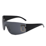 Havoc Rimless Rectangle Sleek Wrap-Around Sunglasses- 6 Colors