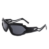 Moonhaze - Futuristic Rectangle Sport Wrap Around Sunglasses- 6 Colors