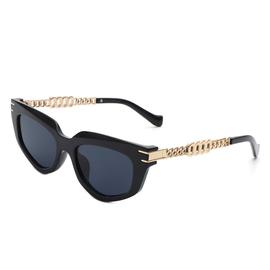 Skylight Chic Chain Link Design Cat-Eye Sunglasses- 7 Colors