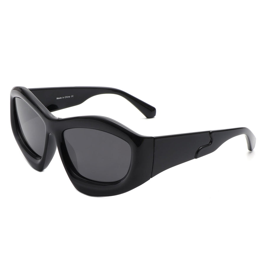 Xaron - Geometric Square Tinted Oversized Chunky Sunglasses- 5 Colors
