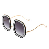 Xanadawn Round Irregular Geometric Glitter Fashion Sunglasses- 6 Colors