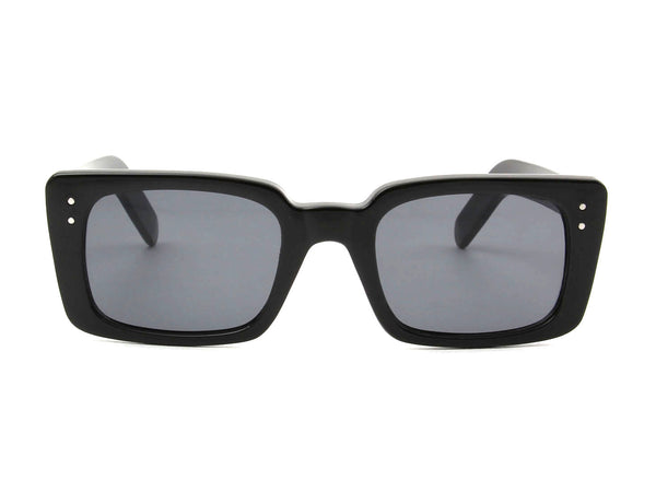 NOGALES | Retro Vintage Rectangle Fashion Sunglasses- Black