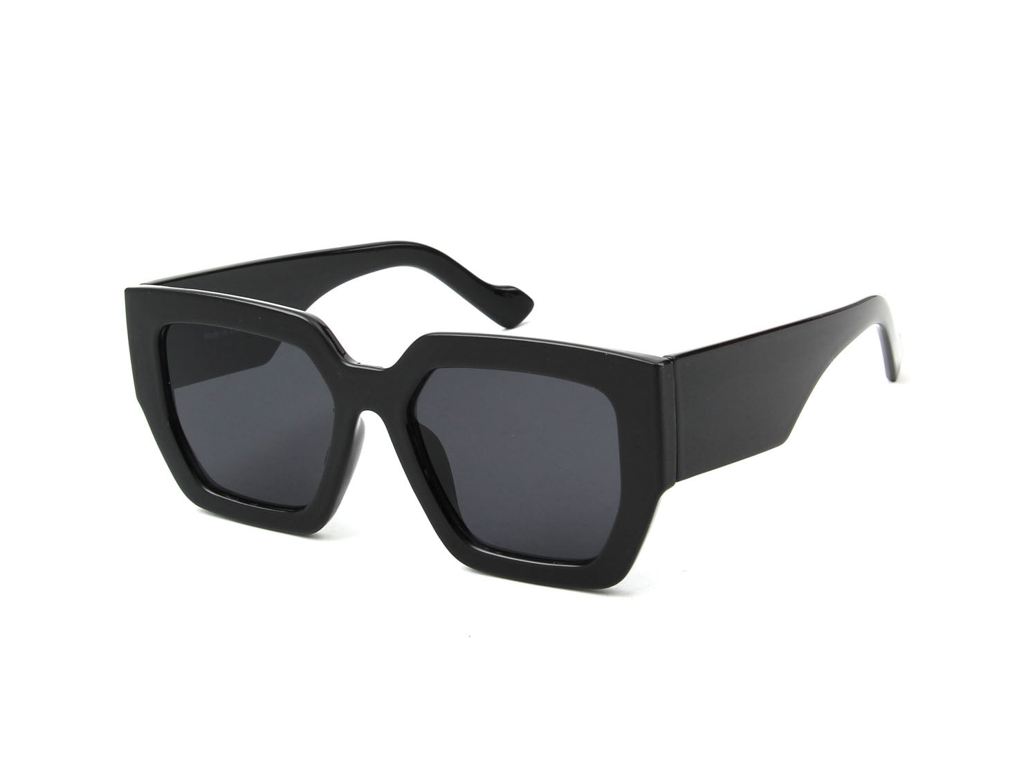 SALONIKA | Bold Square Cat-Eye Fashion Sunglasses- Black