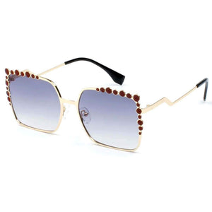 CHICO | Luxury Fashion Oversized Square Metal Frame Bubbles Sunglasses