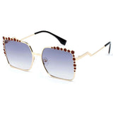 CHICO | Luxury Fashion Oversized Square Metal Frame Bubbles Sunglasses