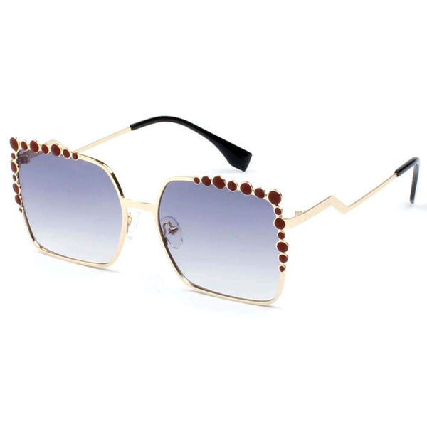 CHICO | Luxury Fashion Oversized Square Metal Frame Bubbles Sunglasses