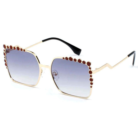 CHICO | Luxury Fashion Oversized Square Metal Frame Bubbles Sunglasses