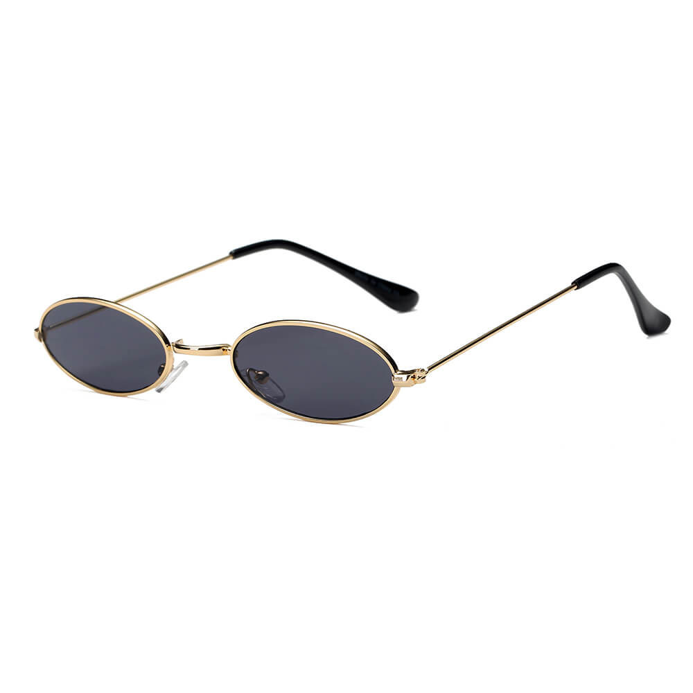 LANSING | True Retro Vintage Slim Metal Oval Sunglasses