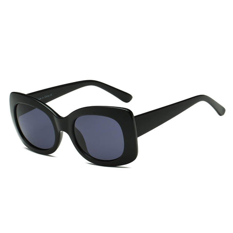BAKU | Fashion Retro Rectangle Oversize Sunglasses- Black