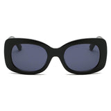 BAKU | Fashion Retro Rectangle Oversize Sunglasses- Black