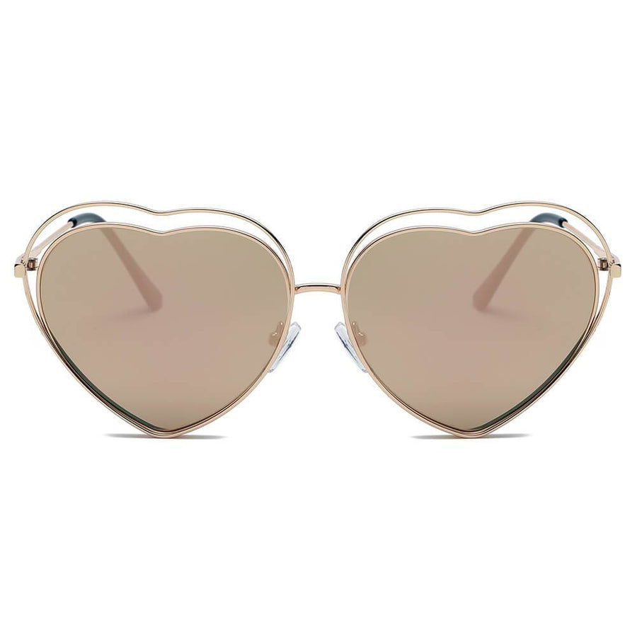 MESA | Metal Halo Wire Art Heart Shape Color Lens Sunglasses- 5 Colors
