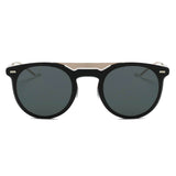 INDIO | Retro Mirrored Brow-Bar Design Circle Round Fashion Sunglasses