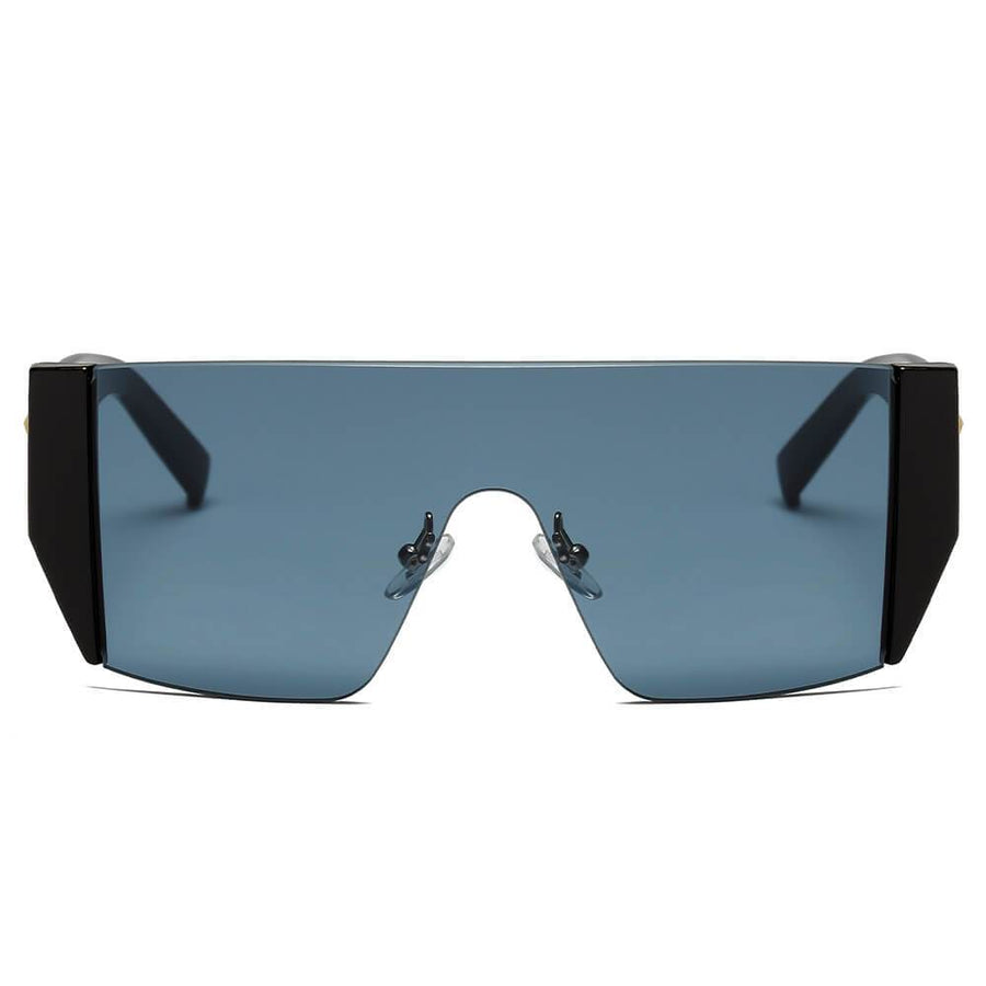 MABLETON | Women Retro Flat Top Lens Square Shield Wrap Around Sunglasses