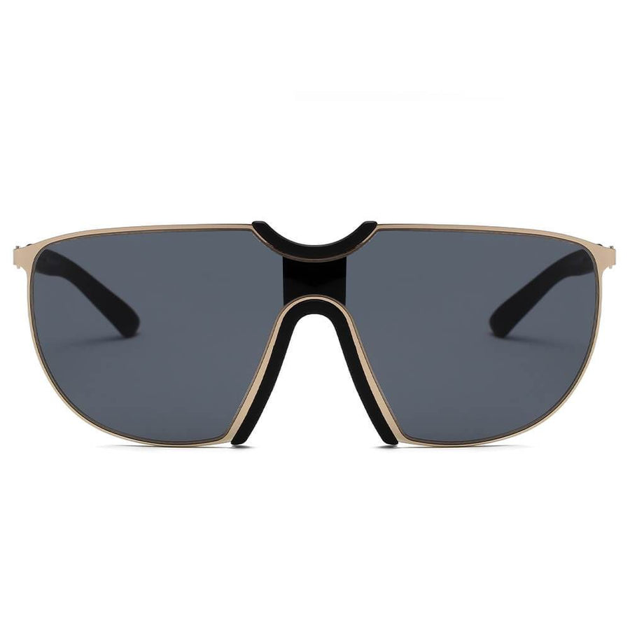 MACON | Large Oversized Unisex Single Lens Aviator Fashion Sunglasses