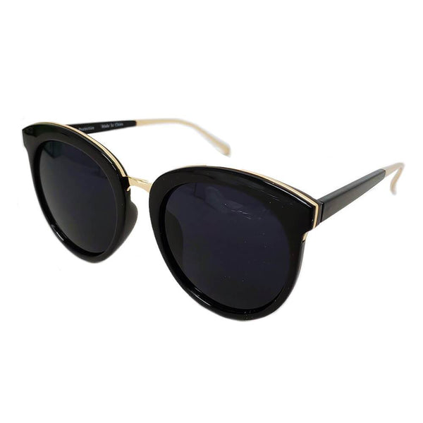 NORTH | Women's Oversized Round Mirrored Lens Horned Rim Sunglasses