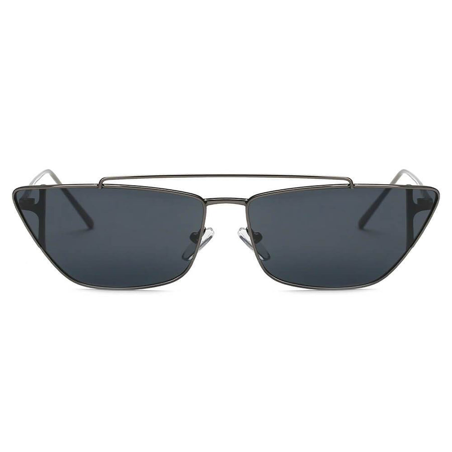 ESTEVAN Metal Retro Flat Lens Rectangular Sunglasses- 4 Colors