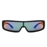 Orion - Futuristic Wrap-Around Rectangle Shield Sunglasses- 8 Colors