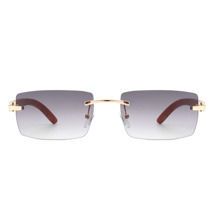 Oceanize - Rectangle Rimless Retro Frameless Fashion Tinted Sunglasses