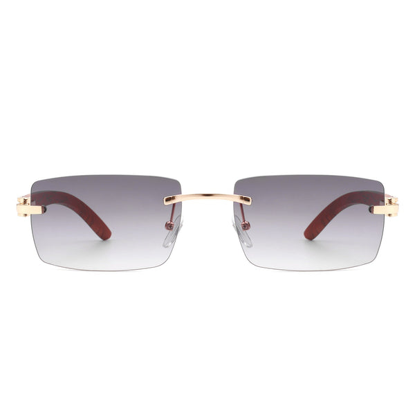 Oceanize - Rectangle Rimless Retro Frameless Fashion Tinted Sunglasses