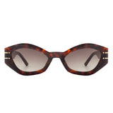 Elysiant - Geometric Oval Slim Fashion Round Cat Eye Sunglasses