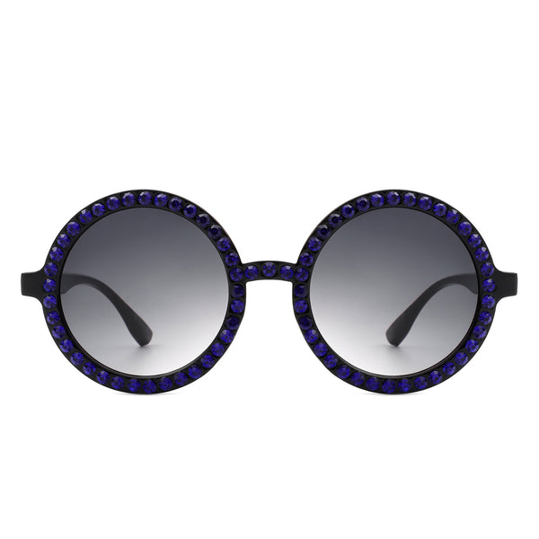 Dreamwey - Round Fashion Rhinestone Circle Oversize Women Sunglasses