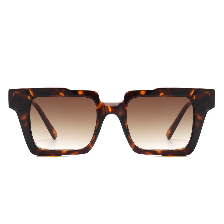 Xeno Flat Top Geometric Square Fashion Sunglasses- 6 Colors