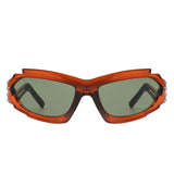 Moonhaze - Futuristic Rectangle Sport Wrap Around Sunglasses- 6 Colors