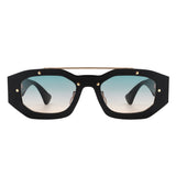 Xanadusk Geometric Retro Irregular Brow-Bar Square Fashion Sunglasses- 7 Colors