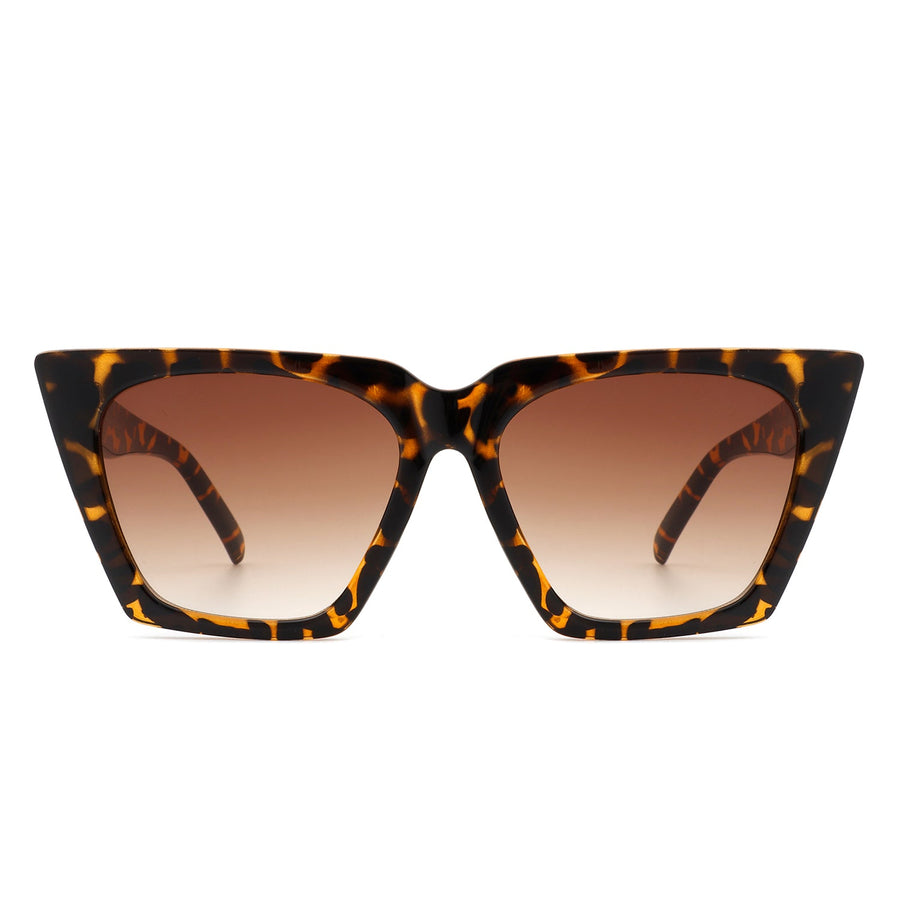 Flarebit - Women Cat-Eye Retro Oversized Square Sunglasses- 5 Colors