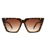 Flarebit - Women Cat-Eye Retro Oversized Square Sunglasses- 5 Colors