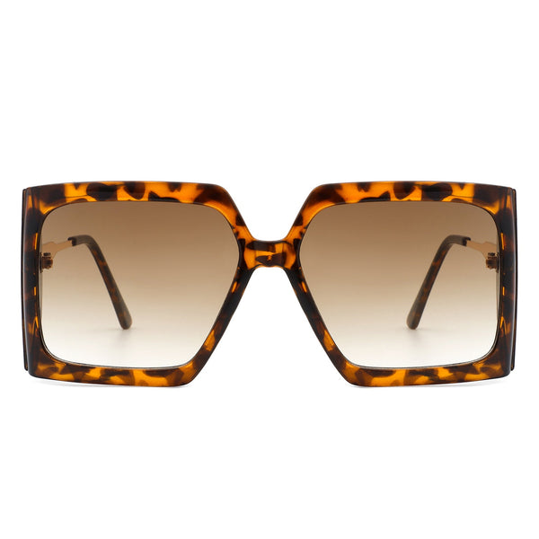 Yellowra - Women Oversize Retro Square Large Fashion Sunglasses