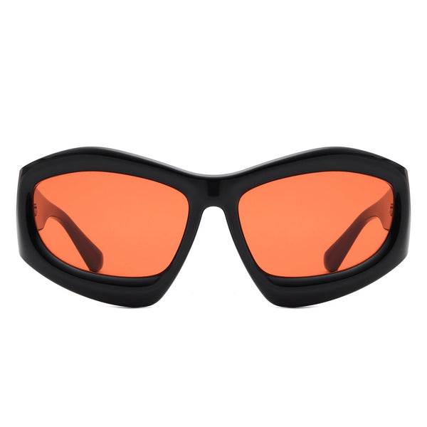 Xaron - Geometric Square Tinted Oversize Chunky Fashion Sunglasses
