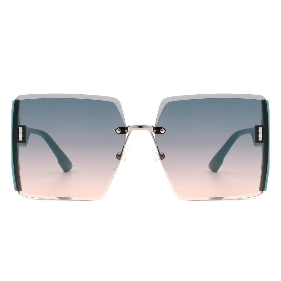 Phoenixy - Square Oversize Half Frame Fashion Women Sunglasses