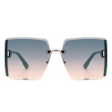 Phoenixy - Square Oversize Half Frame Fashion Women Sunglasses