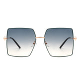 Benazia - Square Oversize Flat Top Large Tinted Women Fashion Sunglasses